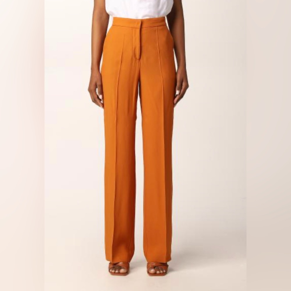 🧡 BURNT ORANGE BOOT LEG TROUSERS high waisted so comfy